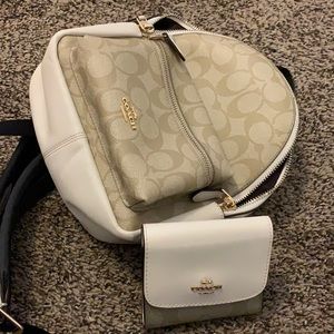 Small Coach backpack and matching wallet